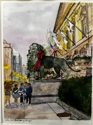 Art Institute Of Chicago At Sunset